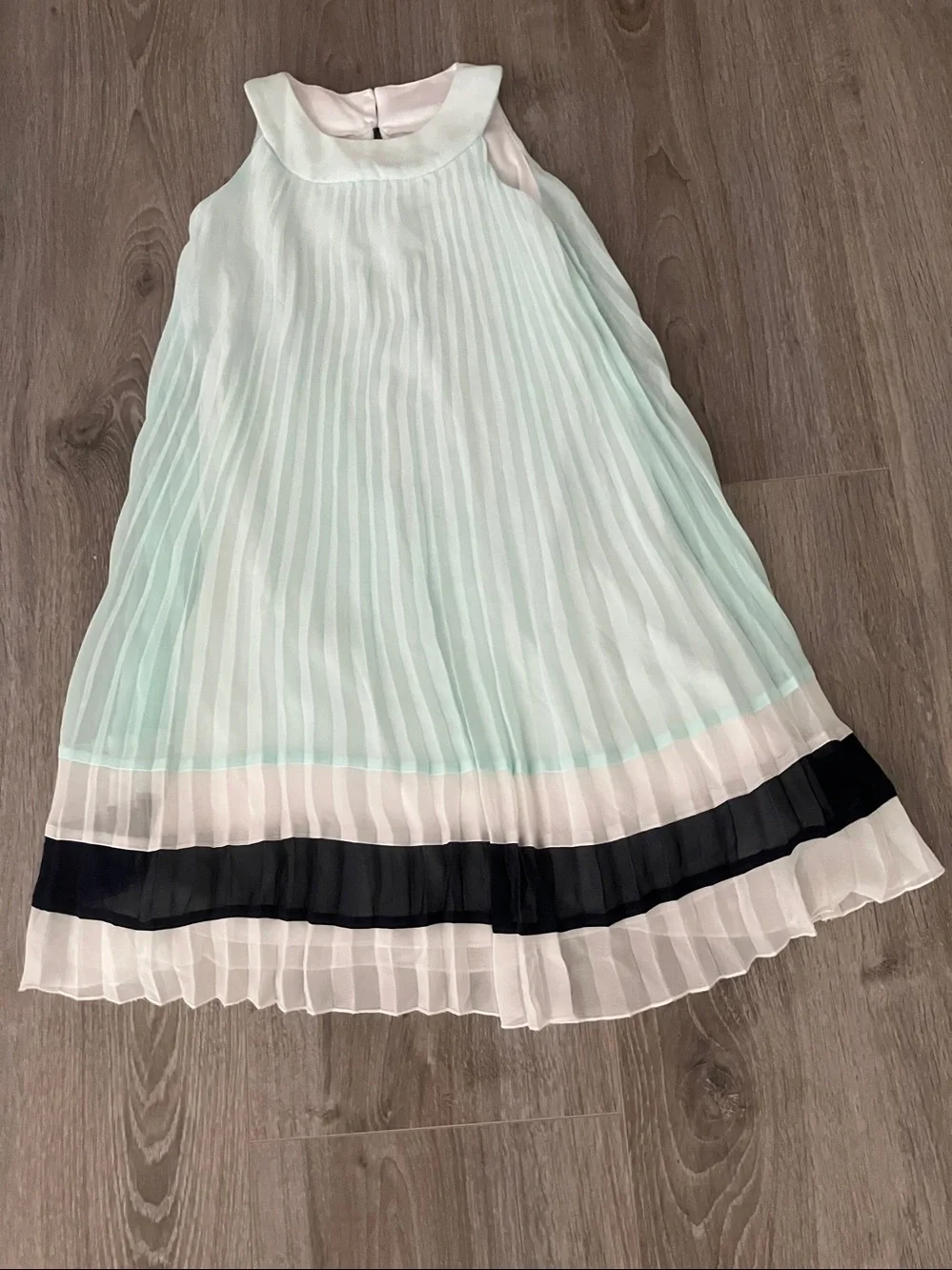 RARE EDITIONS Girls Georgette A Line Pleaded Mint Dress | 6X